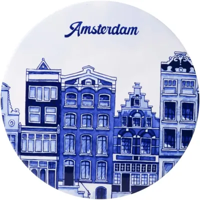 Heinen Delfts Blauw onderzetter keramiek amsterdam 18x1cm delfts blauw