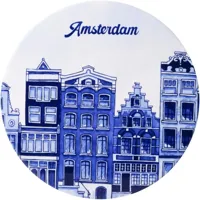Heinen Delfts Blauw onderzetter keramiek amsterdam 18x1cm delfts blauw