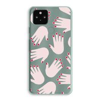 Hands pink: Google Pixel 5a 5G Transparant Hoesje