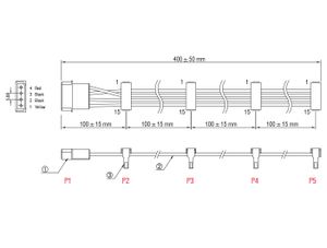 DeLOCK 0.4m, Molex 4p/4xSATA 15p 0,4 m