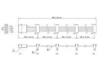 DeLOCK 0.4m, Molex 4p/4xSATA 15p 0,4 m - thumbnail