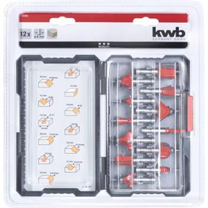 kwb 757295 Bovenfreesset Hardmetaal Schachtdiameter 8 mm 12-delig