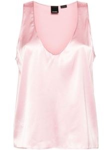 PINKO haut satiné à design sans manches - Rose