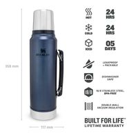 Stanley PMI Classic Legendary Bottle 1L thermosfles Nightfall - thumbnail