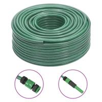 VidaXL Tuinslang met koppelingsset 0,5'' 100 m pvc groen
