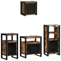 Badkamermeubelset met lade 4 pcs Massief Gerecycled Hout