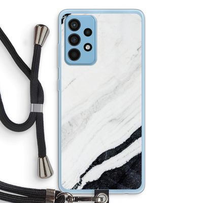 Elegante marmer: Samsung Galaxy A52 Transparant Hoesje met koord