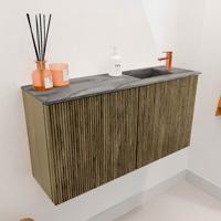 Toiletmeubel Mondiaz Joya Dlux | 80 cm | Meubelkleur Dusk | Faye wastafel Sombra Wasbak Rechts | 1 kraangat