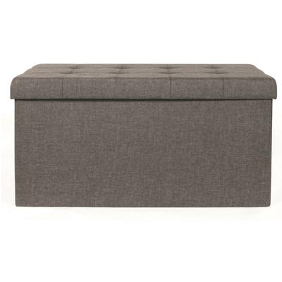 Hocker/poef opvouwbaar - donkergrijs - Chique - polyester - 76 x 38 cm