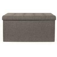 Hocker/poef opvouwbaar - donkergrijs - Chique - polyester - 76 x 38 cm