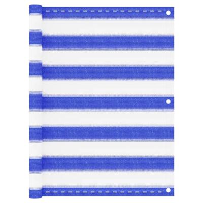 VidaXL Balkonscherm 75x500 cm hdpe blauw en wit
