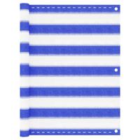 VidaXL Balkonscherm 75x500 cm hdpe blauw en wit
