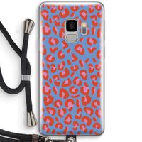 Leopard blue: Samsung Galaxy S9 Transparant Hoesje met koord
