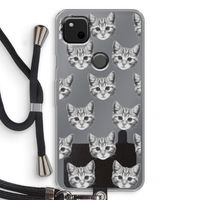 Kitten: Pixel 4a Transparant Hoesje met koord