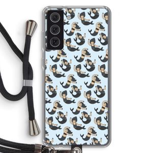 Zeemeermin: Samsung Galaxy S21 FE Transparant Hoesje met koord