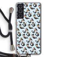 Zeemeermin: Samsung Galaxy S21 FE Transparant Hoesje met koord