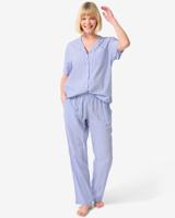 HEMA Dames Pyjamabroek Seersucker Blauw (blauw)