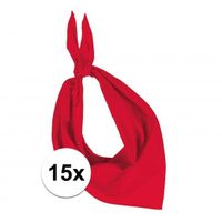 15 stuks rood hals zakdoeken Bandana style   -