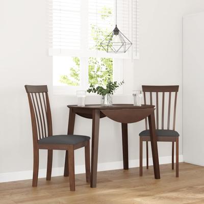 Eetkamerstoelen met kussens 2 st massief hout rubber bruin