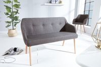 Design bank SCANDINAVIA MEESTERSTUK 116cm grijs beukenhout met armleuning - 37926