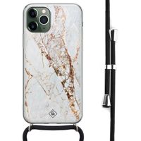 iPhone 11 Pro hoesje met koord - Crossbody - Marmer goud