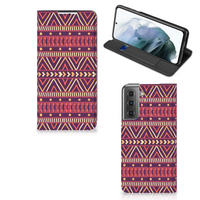 Samsung Galaxy S21 FE Hoesje met Magneet Aztec Paars