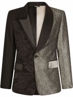 Dolce & Gabbana blazer en soie à design patchwork - Noir