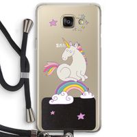 Regenboog eenhoorn: Samsung Galaxy A5 (2016) Transparant Hoesje met koord