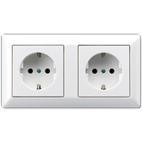 Jung AS500 stopcontact 2-voudig met randaarde voor Duodoos wit AS1520-2WW