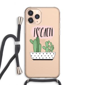 I love cacti: iPhone 11 Pro Max Transparant Hoesje met koord