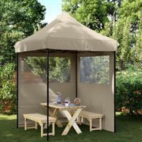 Partytent inklapbaar pop-up met 2 zijwanden taupe Partytent inklapbaar pop-up met 2 zijwanden taupe