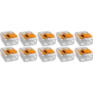 WAGO - Lasklem Set 10 Stuks - 2 Polig met Klemmetjes - Oranje