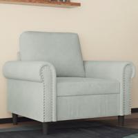 Fauteuil 60 cm fluweel lichtgrijs