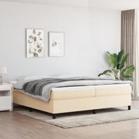 Bedframe zonder matras stof crèmekleurig 200x200 cm