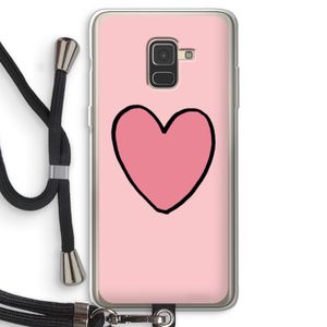 Hartje: Samsung Galaxy A8 (2018) Transparant Hoesje met koord