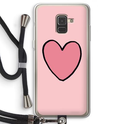 Hartje: Samsung Galaxy A8 (2018) Transparant Hoesje met koord
