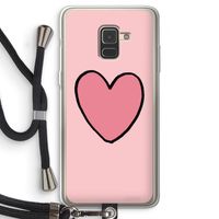 Hartje: Samsung Galaxy A8 (2018) Transparant Hoesje met koord