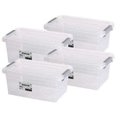 Urban Living Opberg box - 4x - 5 liter - 30 x 20 x 13 cm - met deksel en clips - waterdicht