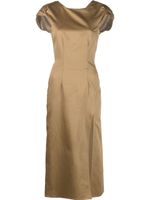 Semicouture robe mi-longue à détail de laçage - Marron