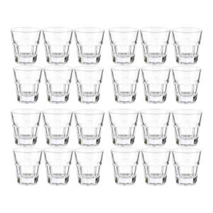 Vivalto shotglaasjes - 24x stuks - glas - transparant - 40 ml - borrelglazen