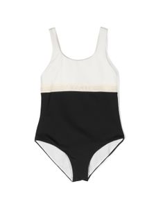 Moncler Enfant two-tone logo swimsuit - Noir