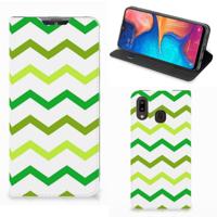 Samsung Galaxy A30 | Hoesje met Magneet | Zigzag Groen