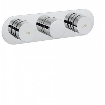 Crosswater Dial badkraan horizontaal met omstel en 2 knoppen inclusief inbouwdeel chroom DIAL_CENT_5