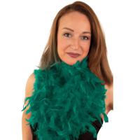 Verkleed veren boa - smaragd groen - 180 cm - Carnaval verkleed accessoires - Dames - Veertjes