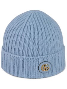 Gucci bonnet en cachemire à logo GG - Bleu