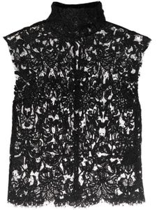 Saint Laurent blouse à fleurs en dentelle - Noir