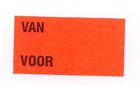 Etiket 3719 fl.rood semi p VAN VOOR 25rl