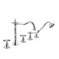 Badrandkraan Tres Clasic Mengkraan Incl. Omstelknop en Handdouche Chroom Tres