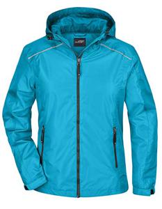 James & Nicholson JN1117 Ladies´ Rain Jacket - /Turquoise/Iron-Grey - L