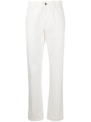 Ferragamo jean droit à patch logo - Blanc